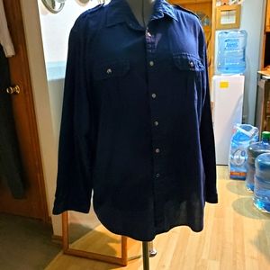 Men's Long-sleeved Navy blue shirt XL